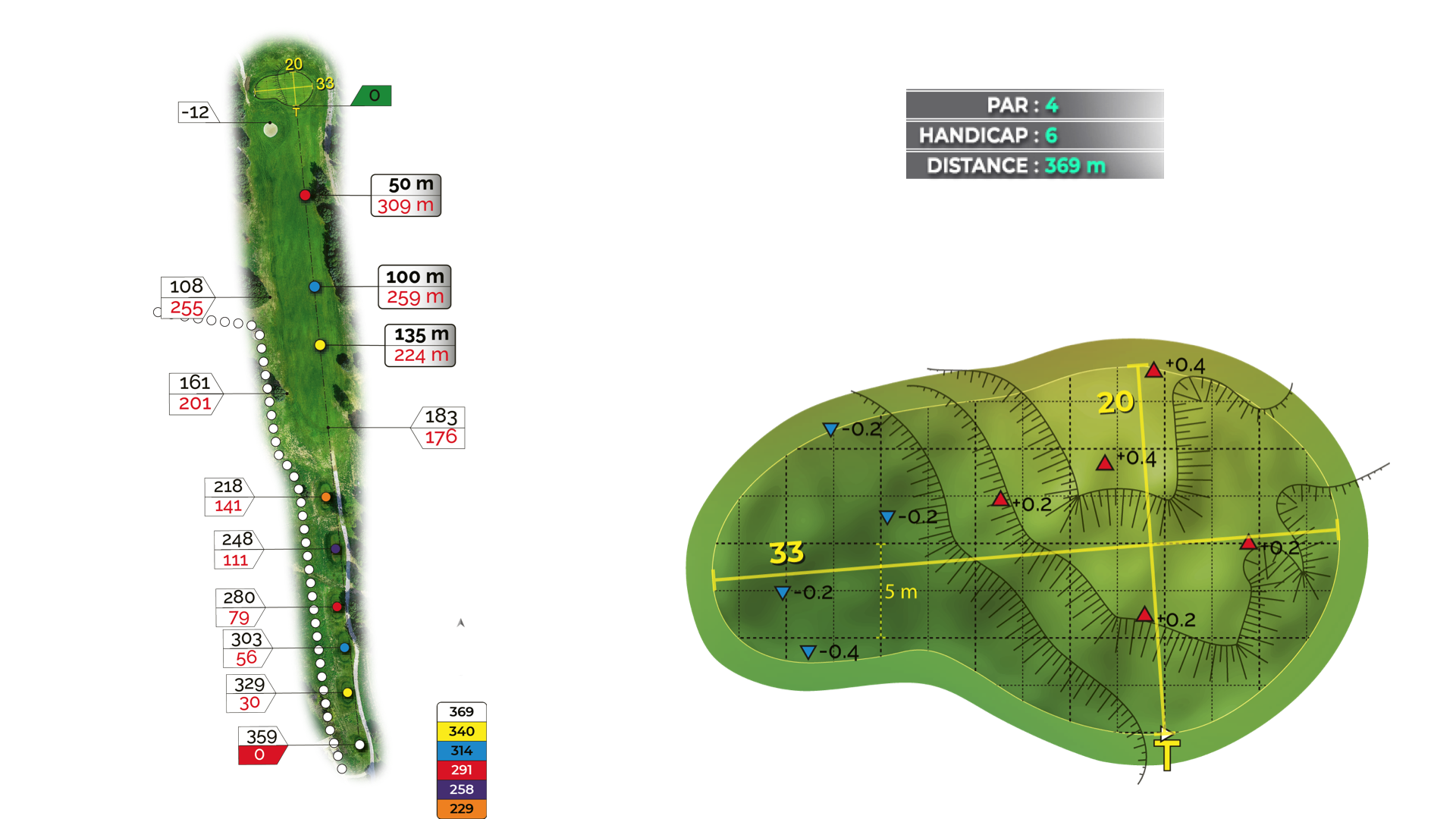 Hole 1 of the 18-hole Puech course
