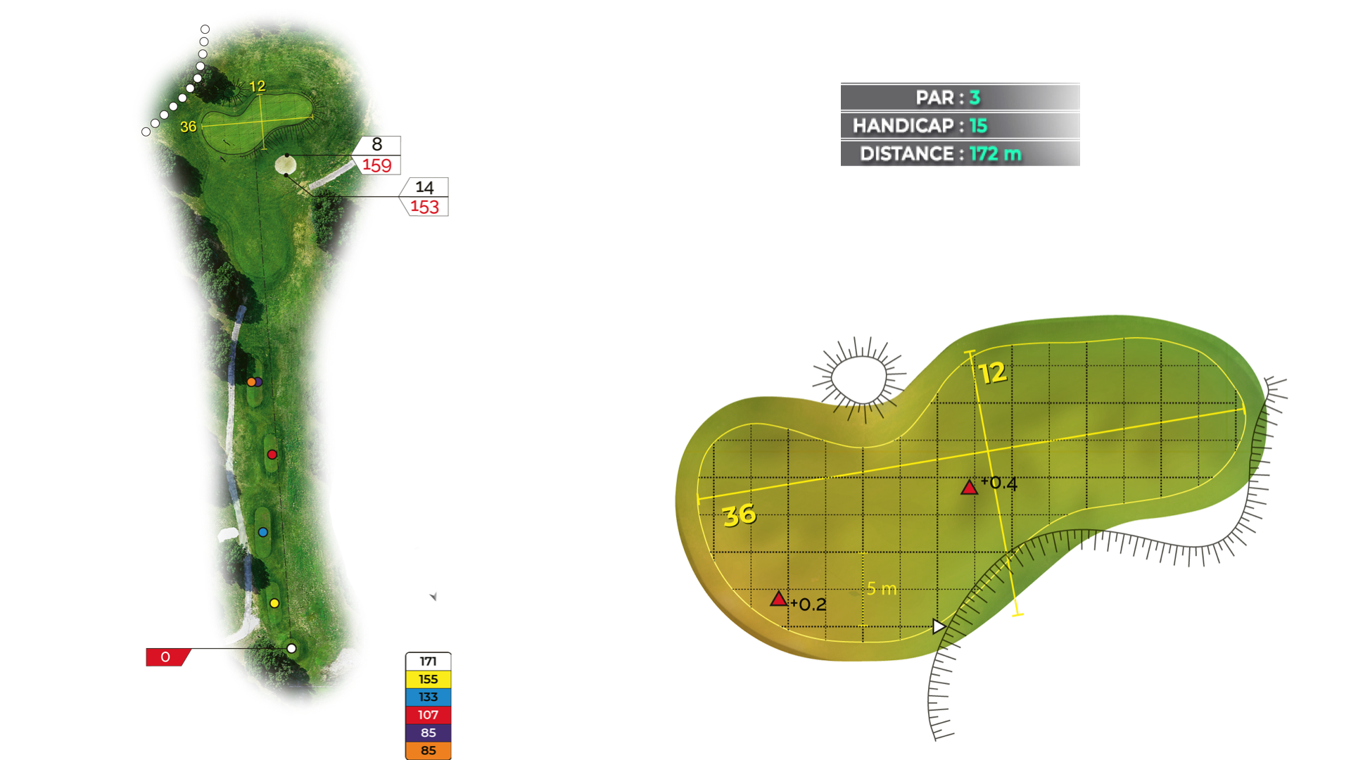 Hole 2 of the 18-hole Puech course
