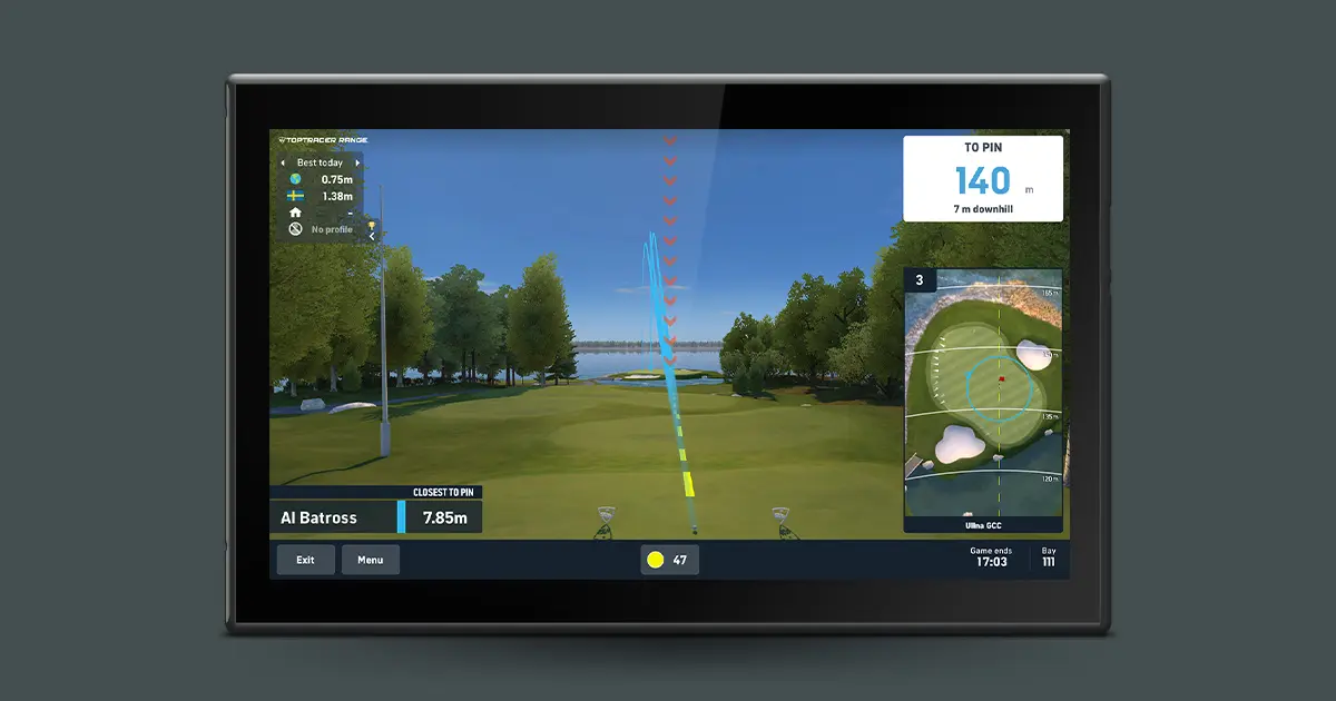 Ball flight statistics shown by Toptracer