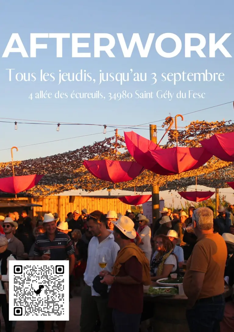 Poster for the afterwork evening at the Golf du Pic Saint-Loup